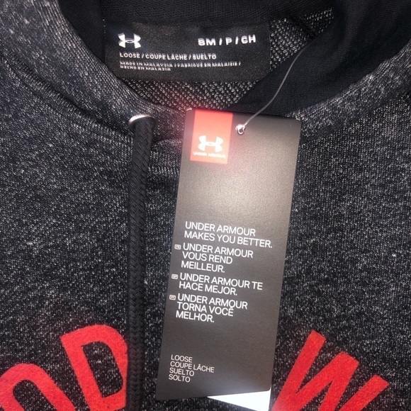 NWT Under Armour Men's Project Rock Respect Short Sleeve Hoodie Sweater size S - Picture 7 of 11